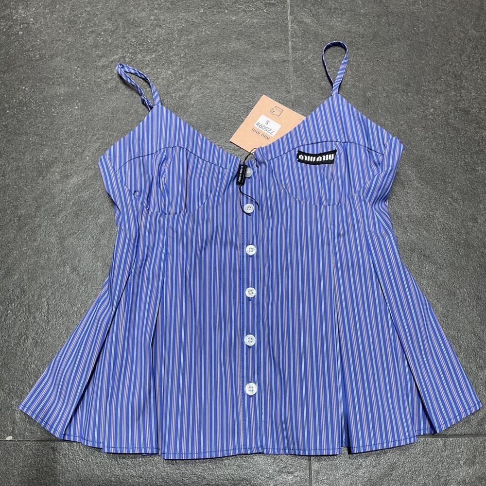 MIU MIU blue strappy top